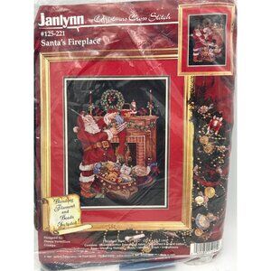 Janlynn Christmas Cross Stitch Kit Santas Fireplace Traditional Mantle Stockings